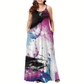 Abstract Maxi Dress with Pockets